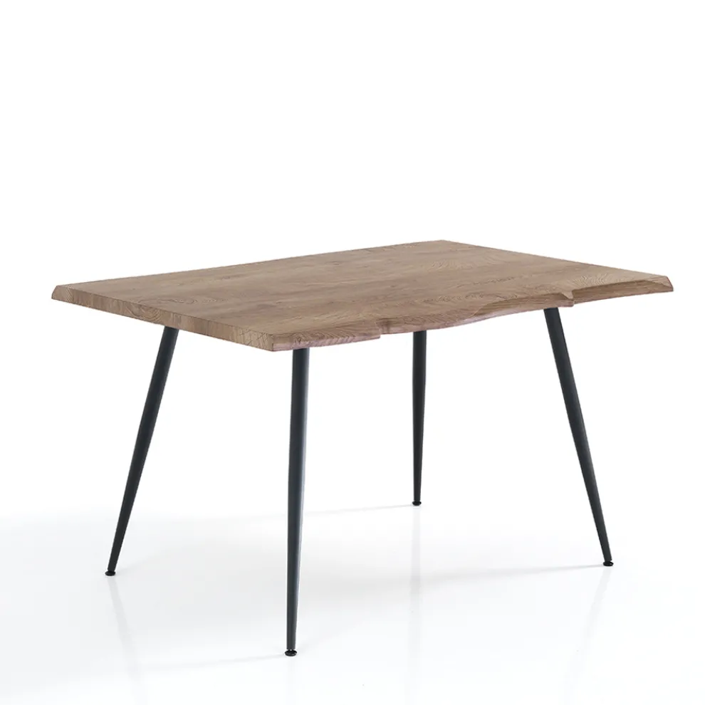 Esstisch aus Stahl mit Mdf-Platte in Eiche - Gherardo