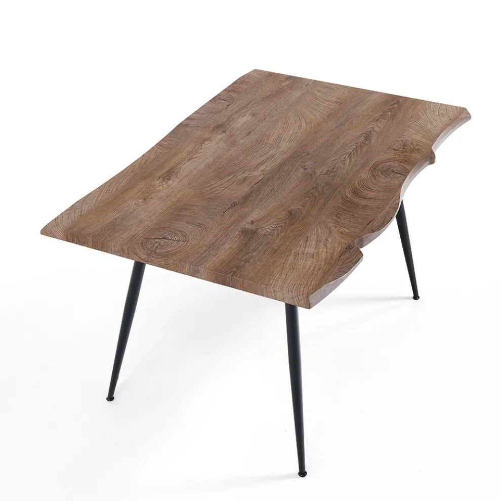 Esstisch aus Stahl mit Mdf-Platte in Eiche - Gherardo