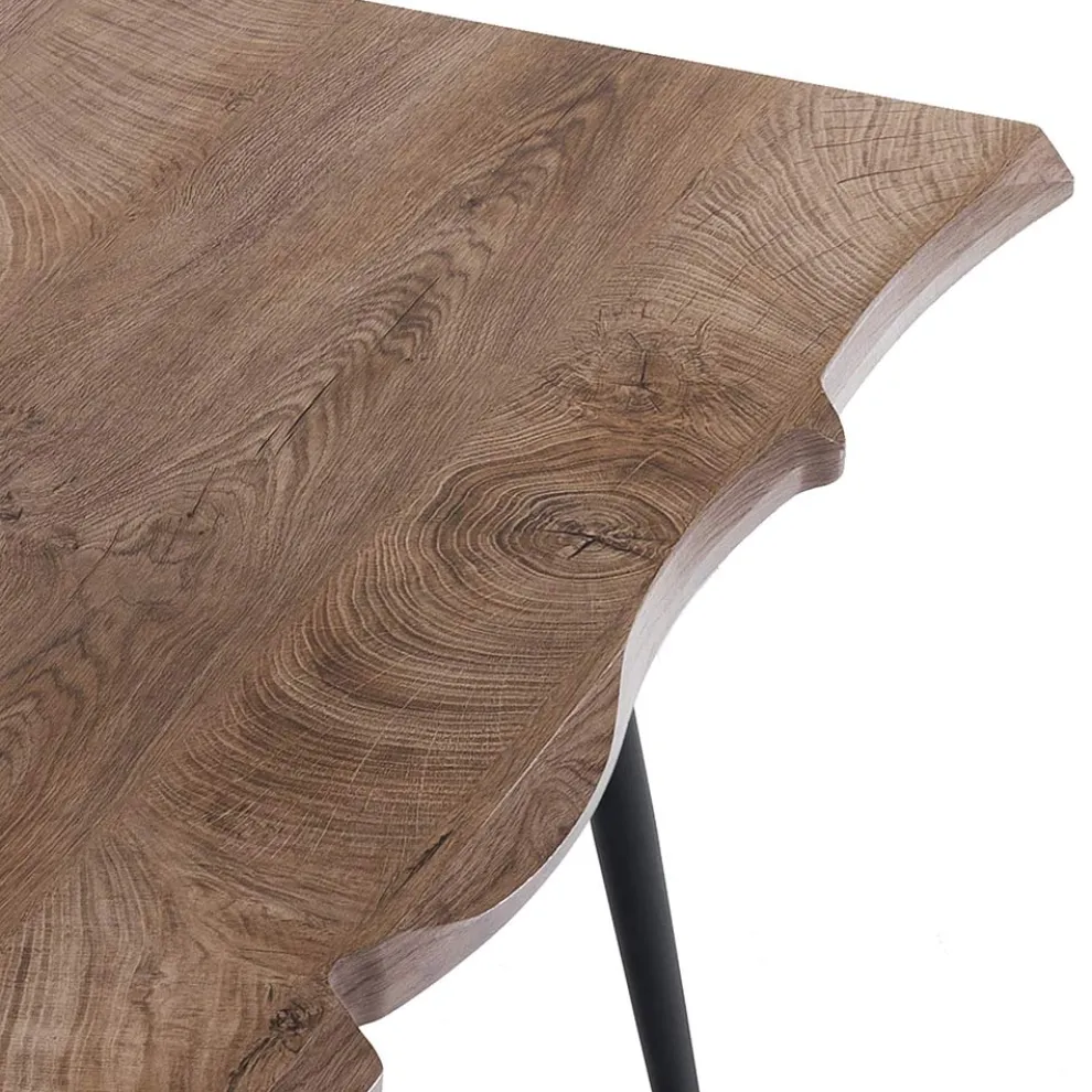 Esstisch aus Stahl mit Mdf-Platte in Eiche - Gherardo