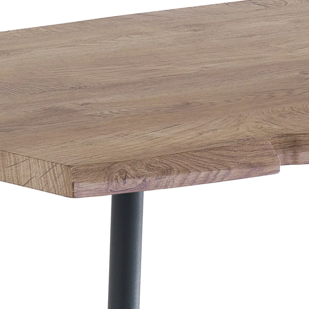 Esstisch aus Stahl mit Mdf-Platte in Eiche - Gherardo