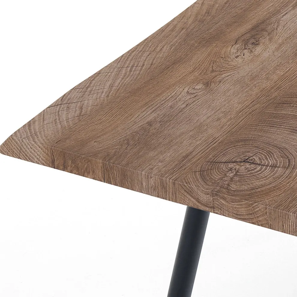 Esstisch aus Stahl mit Mdf-Platte in Eiche - Gherardo