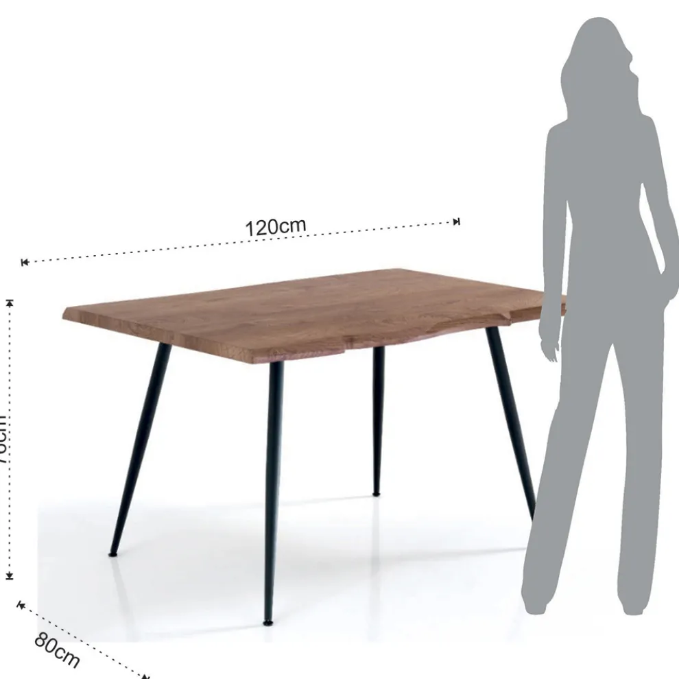 Esstisch aus Stahl mit Mdf-Platte in Eiche - Gherardo