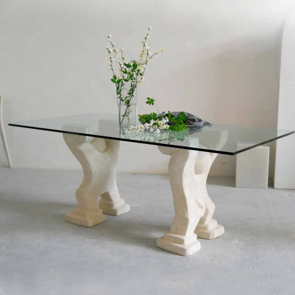 Esstisch aus Stein und Kristall in modernem Design Medusa