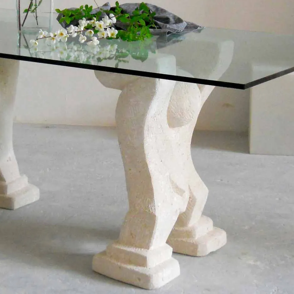 Esstisch aus Stein und Kristall in modernem Design Medusa