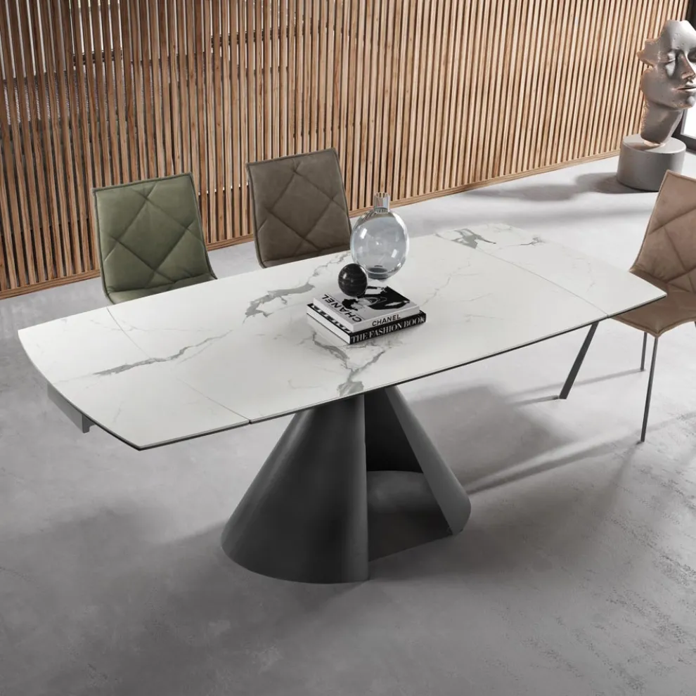 Esstisch ausziehbar auf 200 cm mit Platte aus Feinsteinzeug - Borgona