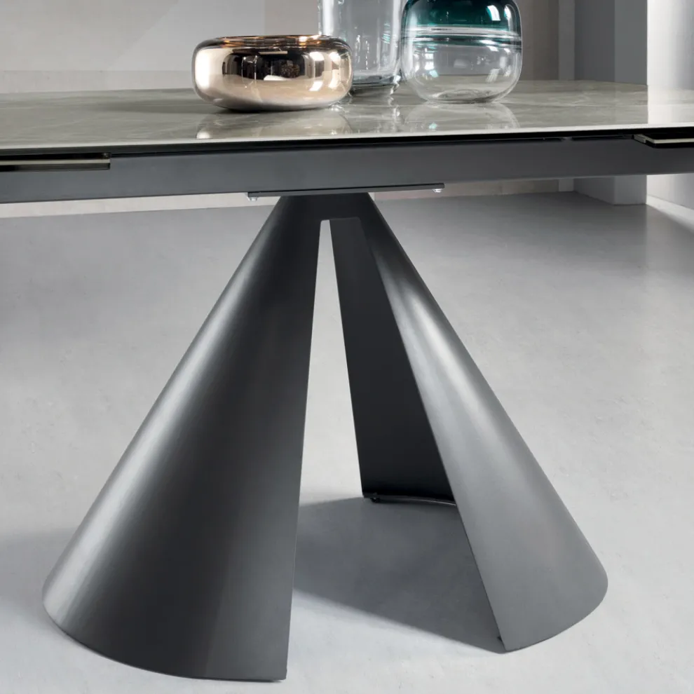 Esstisch ausziehbar auf 200 cm mit Platte aus Feinsteinzeug - Borgona