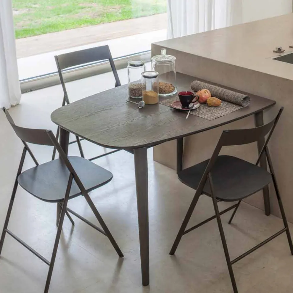 Esstisch ausziehbar bis 170 cm aus furniertem Holz - Nutello