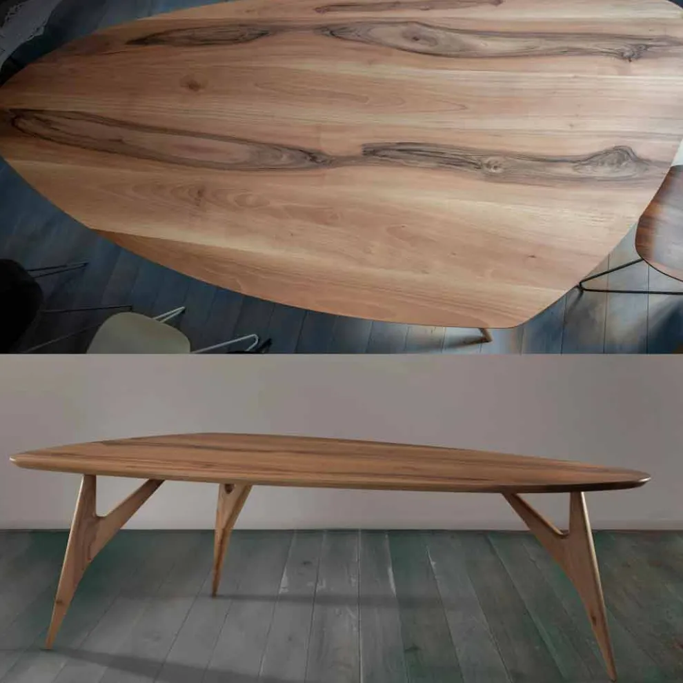 Esstisch, handgefertigt, aus massivem Walnussholz Made in Italy - Nocino