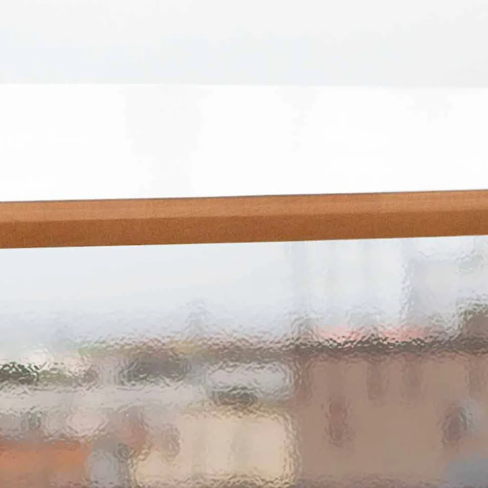 Esstisch, handgefertigt, aus HPL und massivem Mahagoni Made in Italy - Eiche