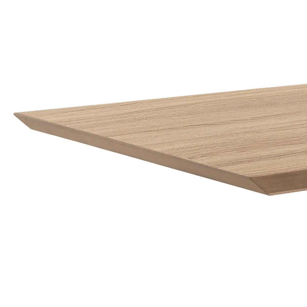 Esstisch in Mdf-Eichen-Finish und mattschwarzem Metall - Notino