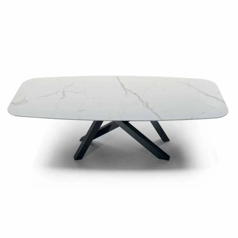 Esstisch mit feiner Keramikplatte, hergestellt in Italien – Settimmio