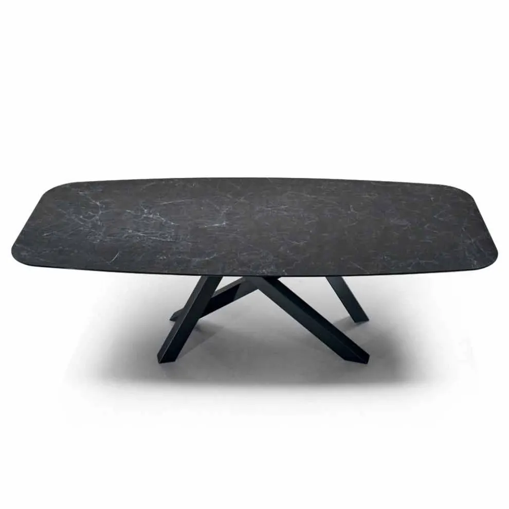 Esstisch mit feiner Keramikplatte, hergestellt in Italien – Settimmio