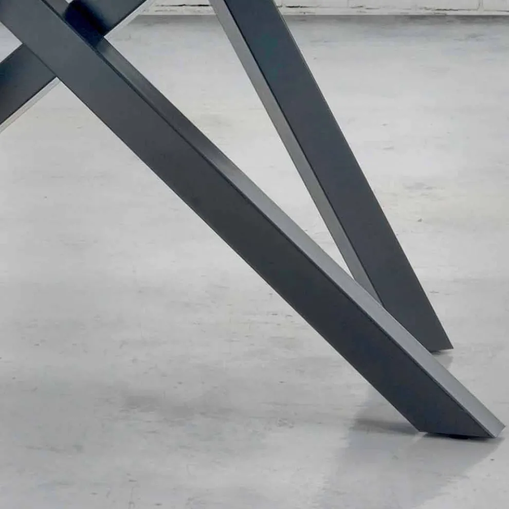 Esstisch mit furnierter Holzplatte, hergestellt in Italien – Settimmio