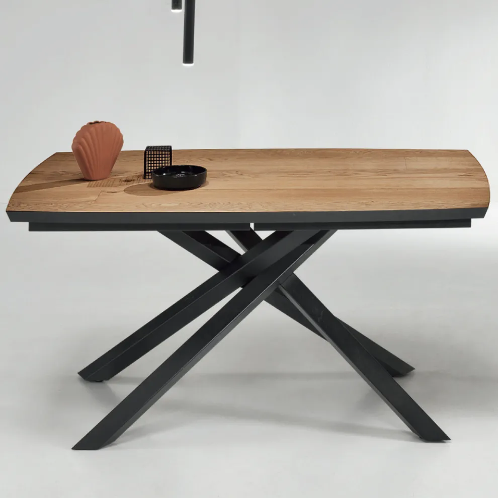 Esstisch mit Platte aus Eichenfurnier Made in Italy - Antonino