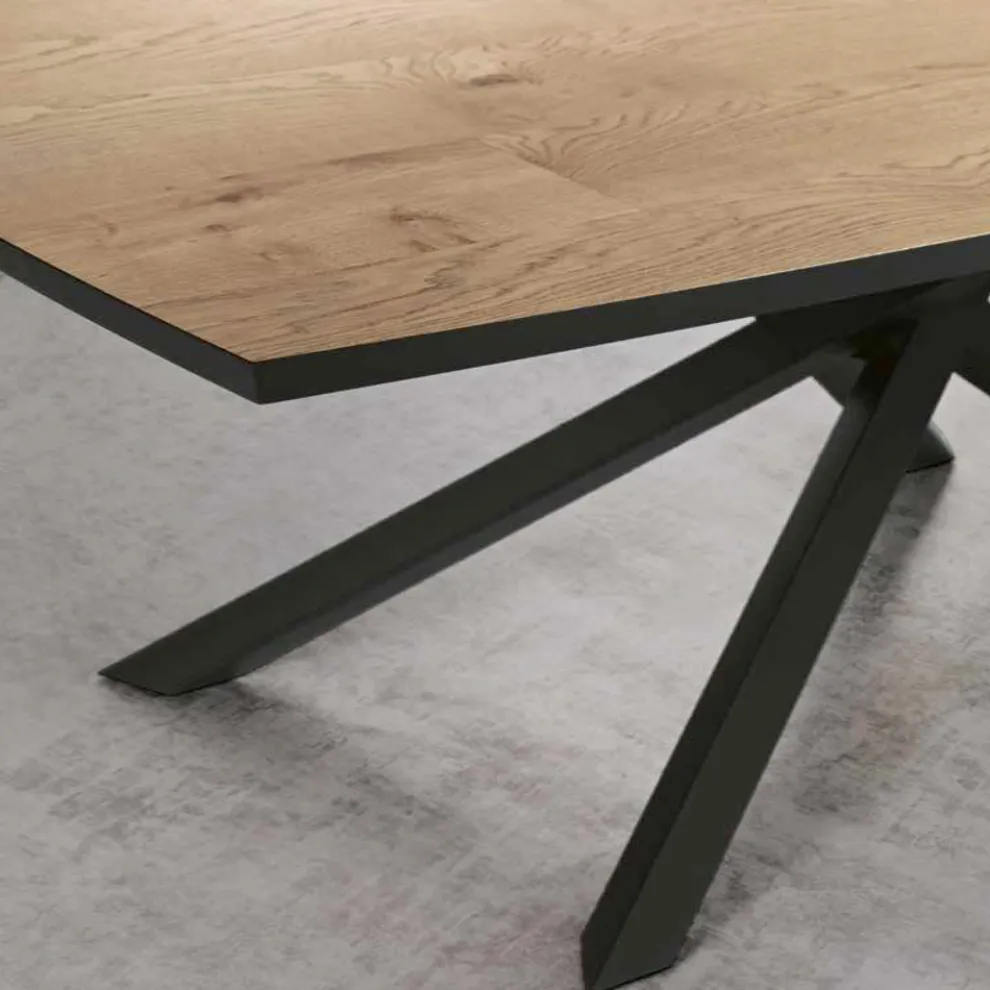 Esstisch mit Platte aus Eichenfurnier Made in Italy - Antonino