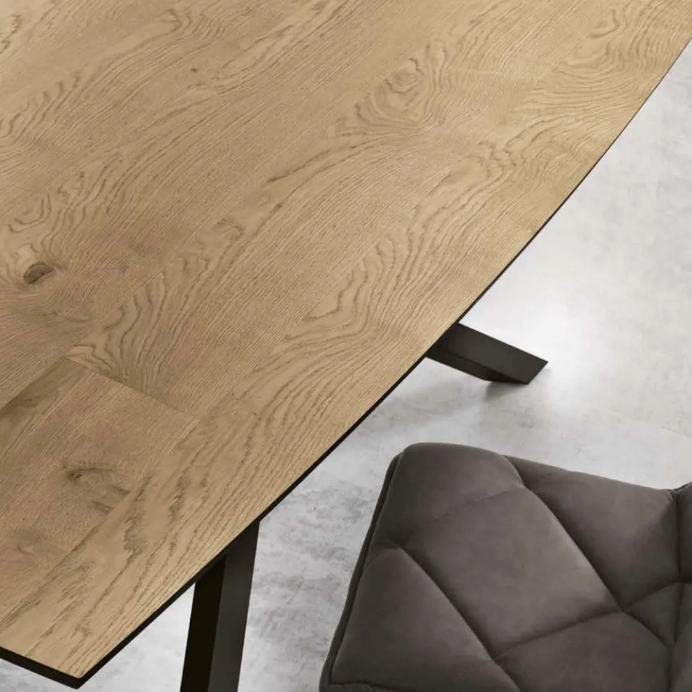 Esstisch mit Platte aus Eichenfurnier Made in Italy - Antonino