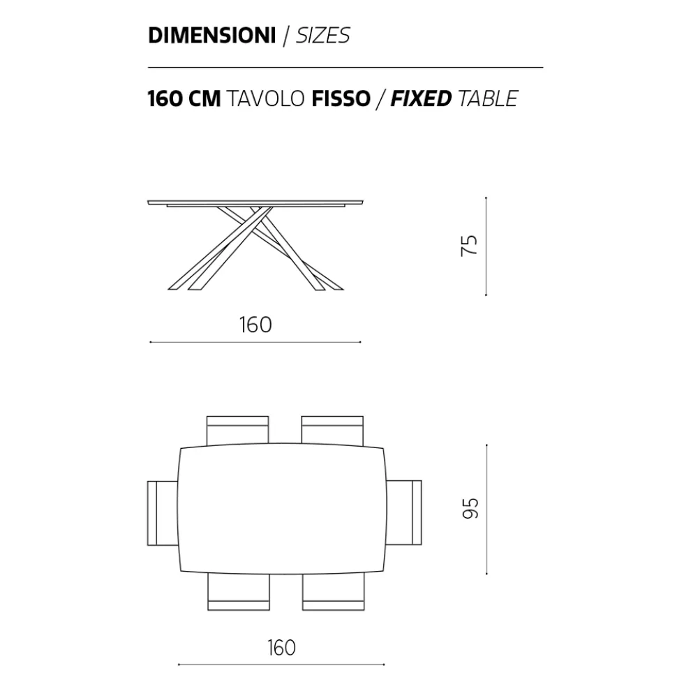 Esstisch mit Platte aus Eichenfurnier Made in Italy - Antonino