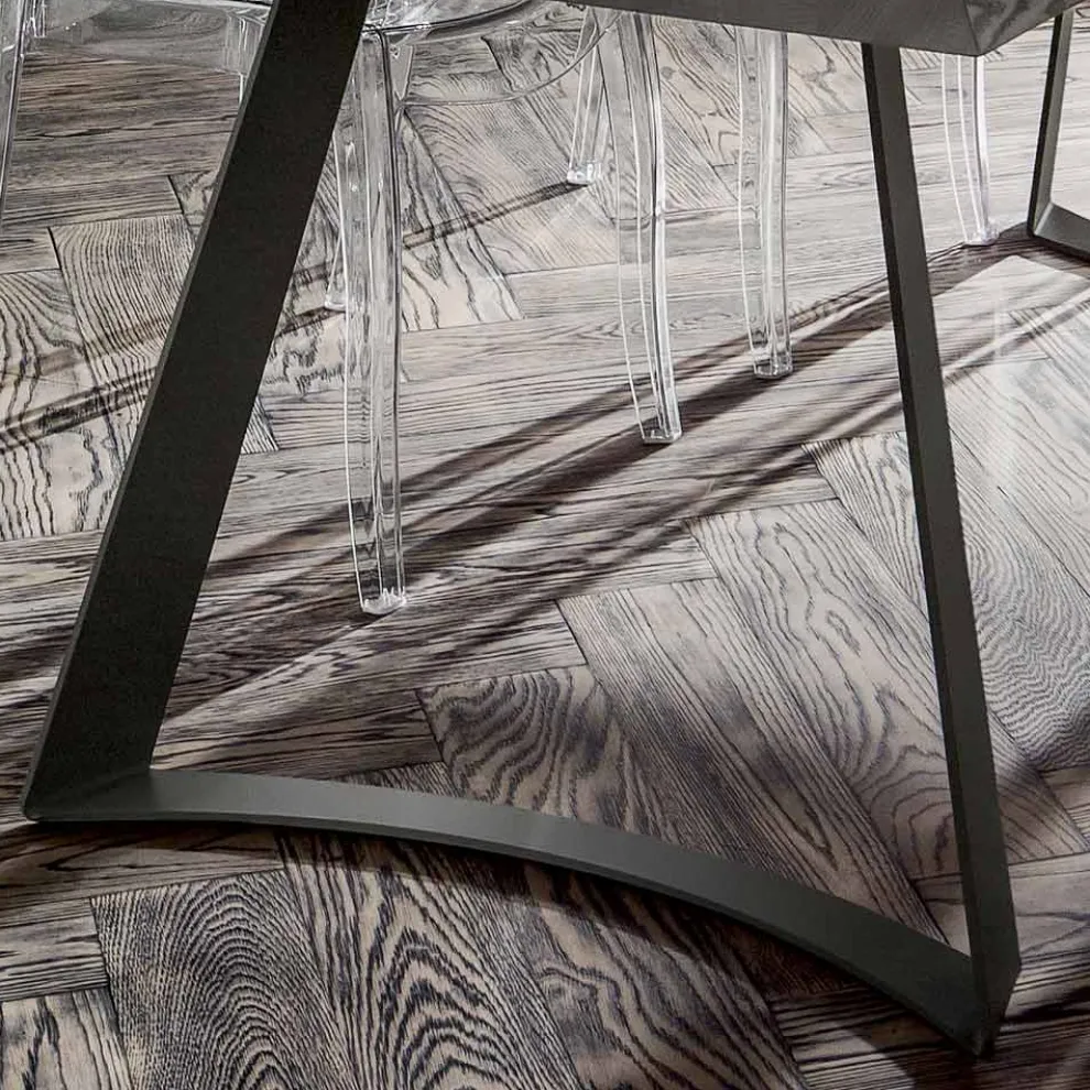 Esstisch mit Platte aus entrindeter Eiche Made in Italy - Pinocchio