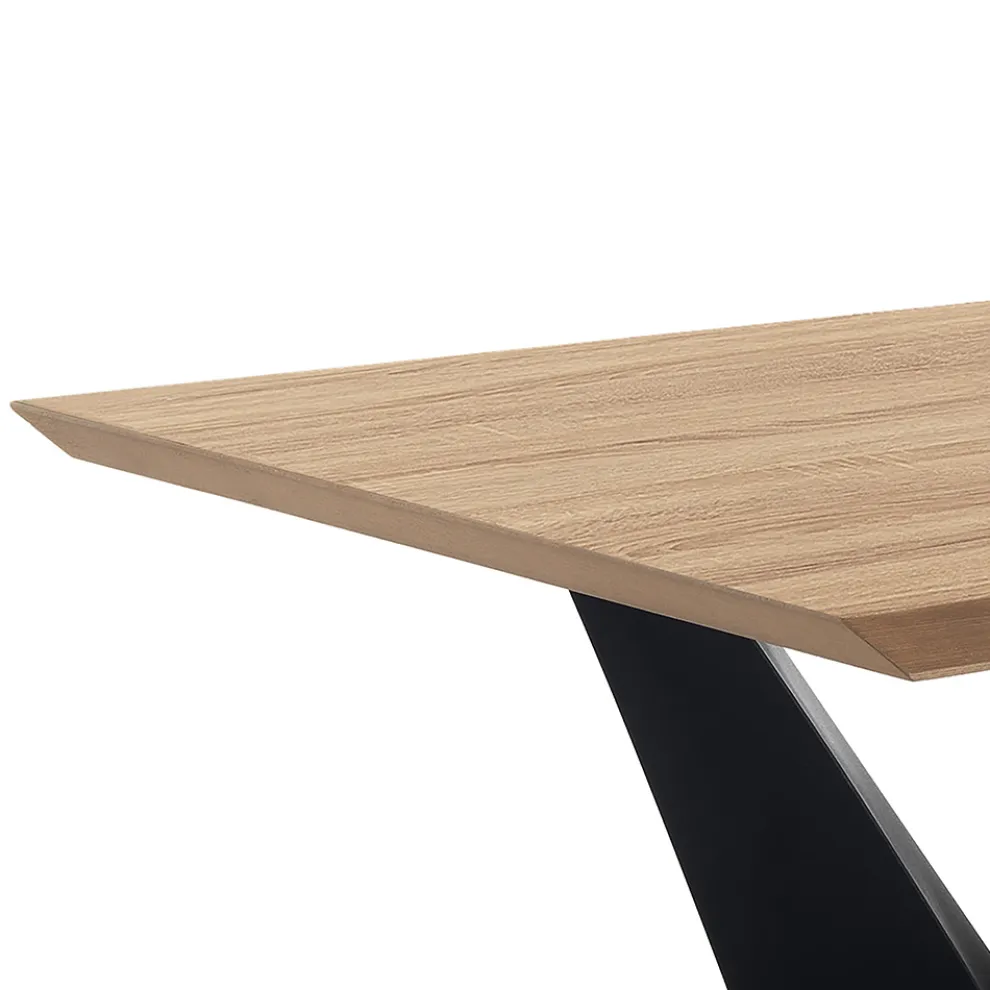 Esstisch mit Platte in Mdf furnierter Eiche - Helene