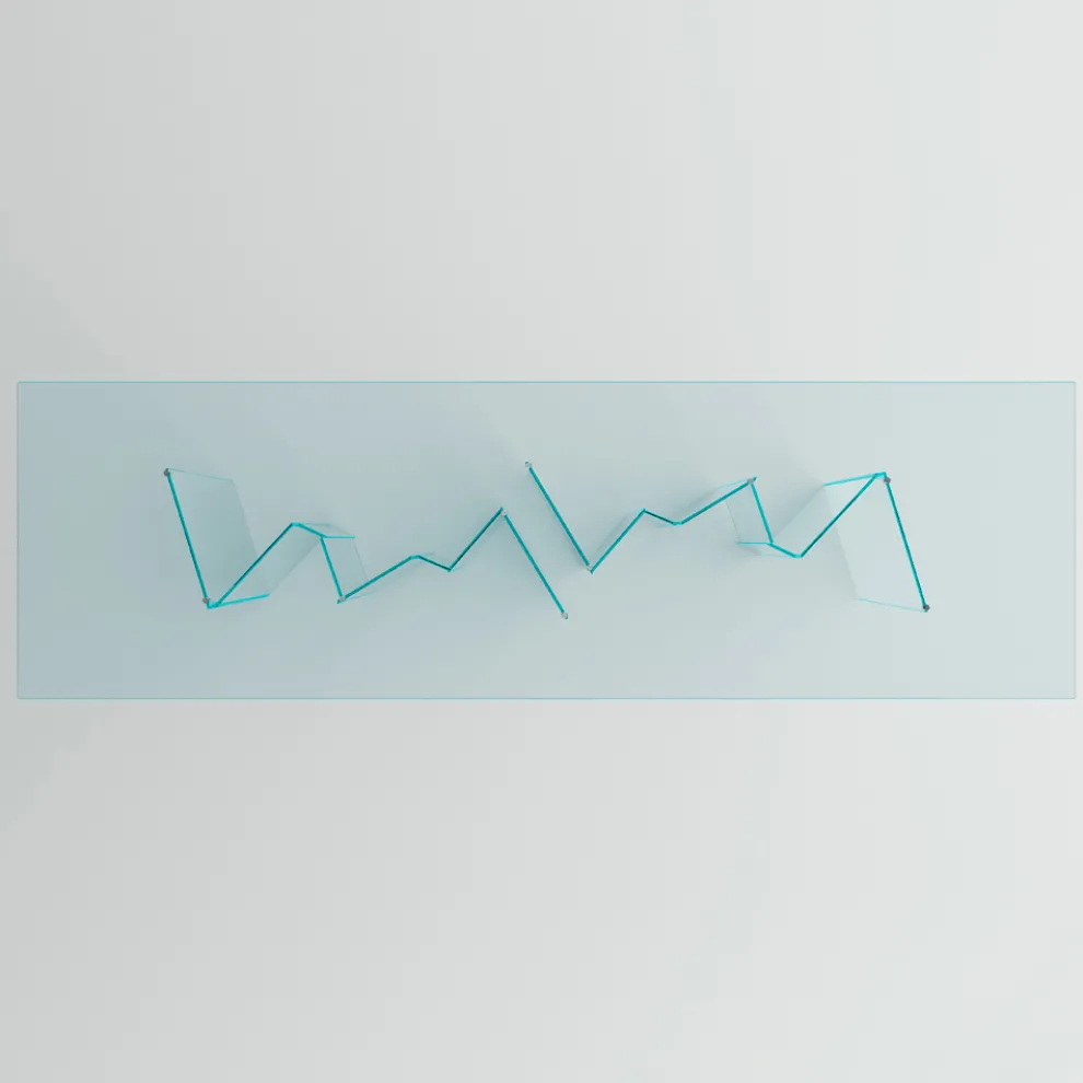 Esstisch mit Untergestell und rechteckiger Glasplatte Made in Italy - Thommy