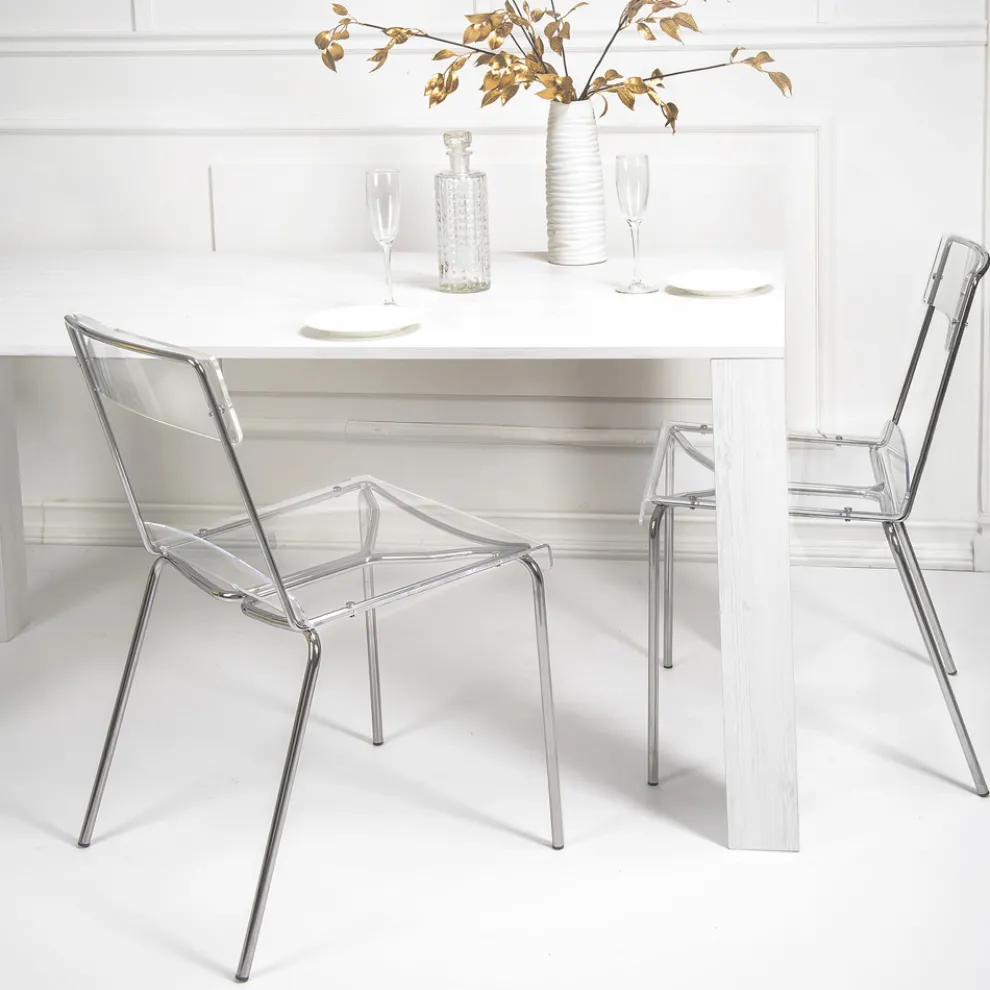 Esszimmerstuhl aus Plexiglas Made in Italy 2 Stück - Charlotte