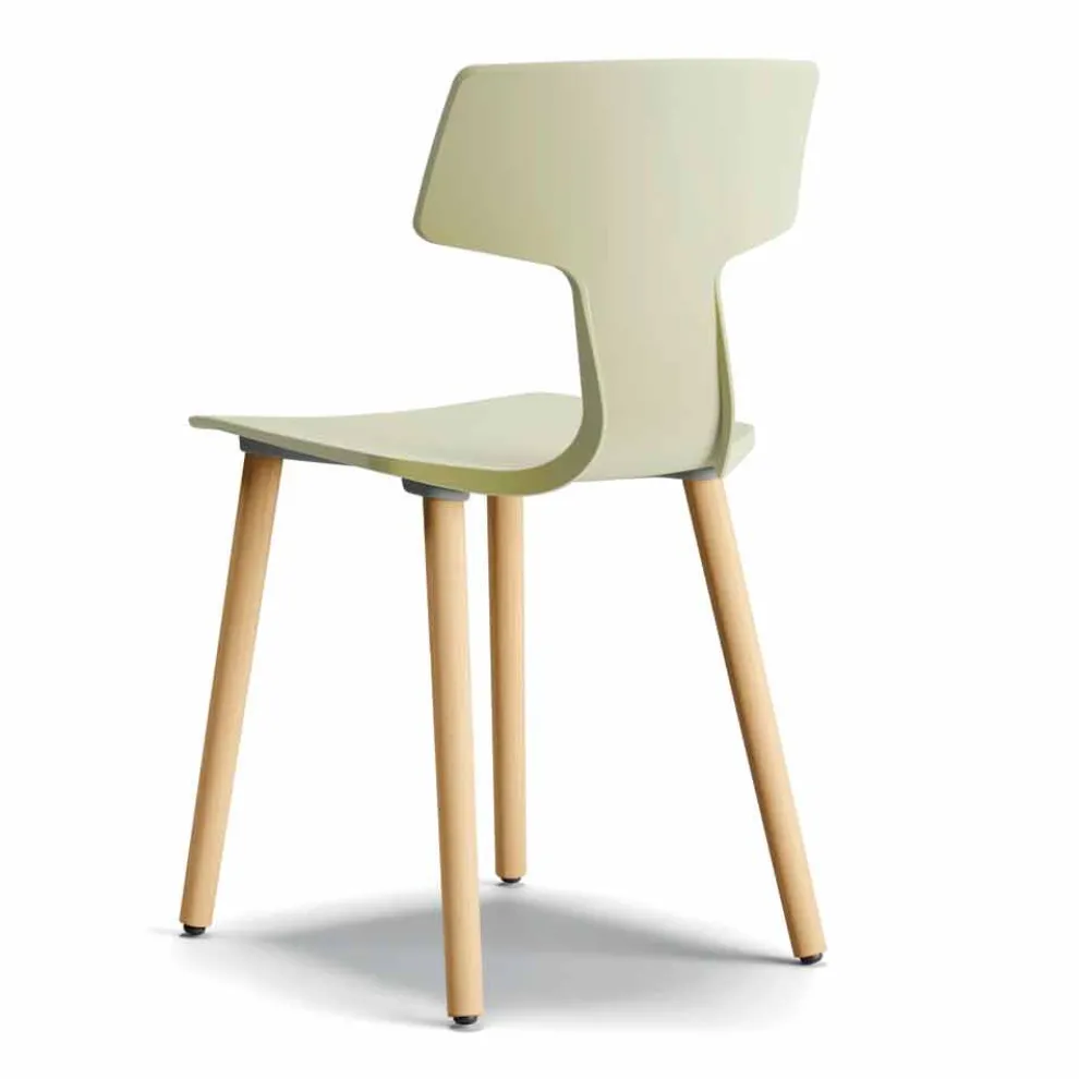 Esszimmerstuhl aus Holz und Polypropylen Made in Italy, 2 Stück - Klee