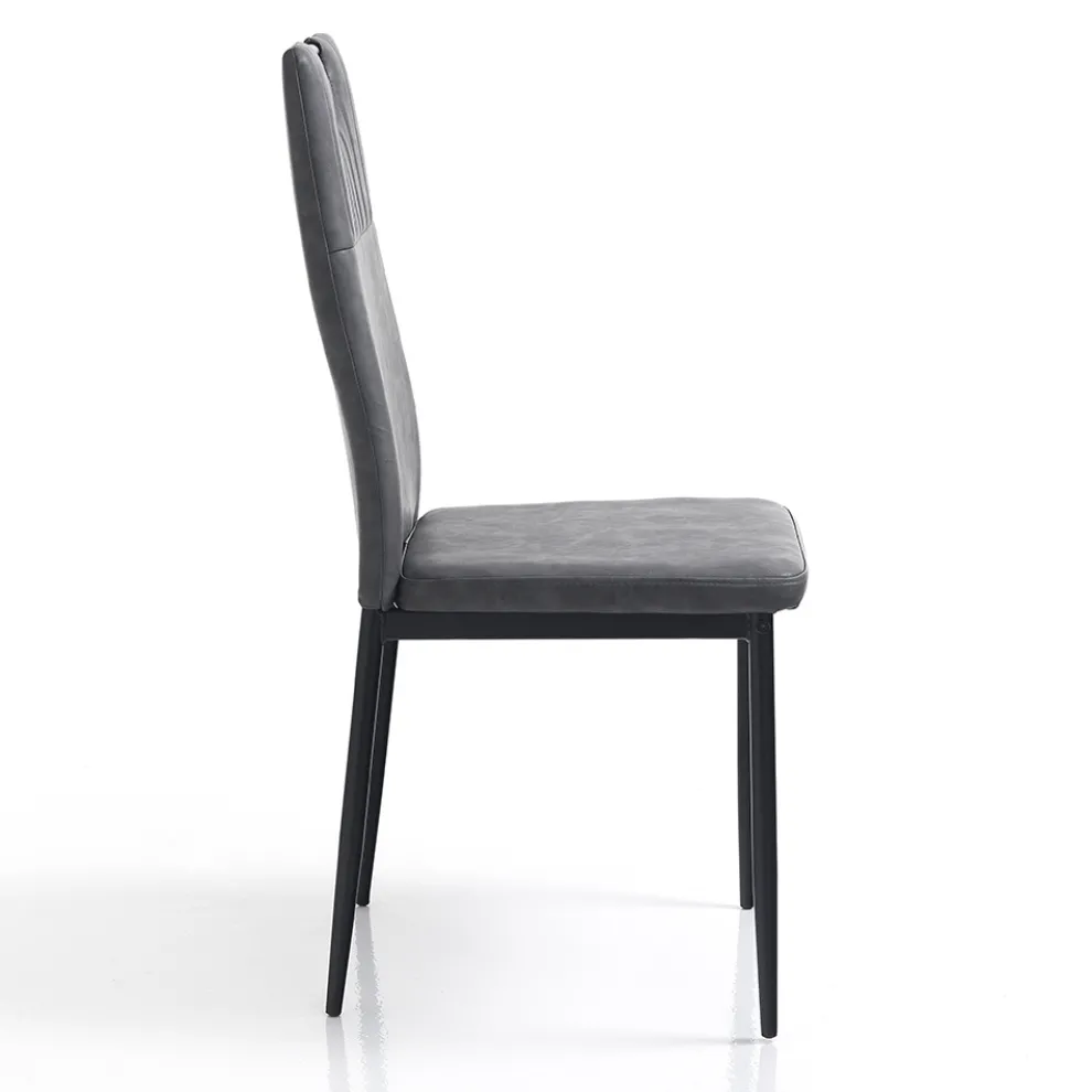 Esszimmerstuhl aus gealtertem Kunstleder 4 Teile - Cassandra