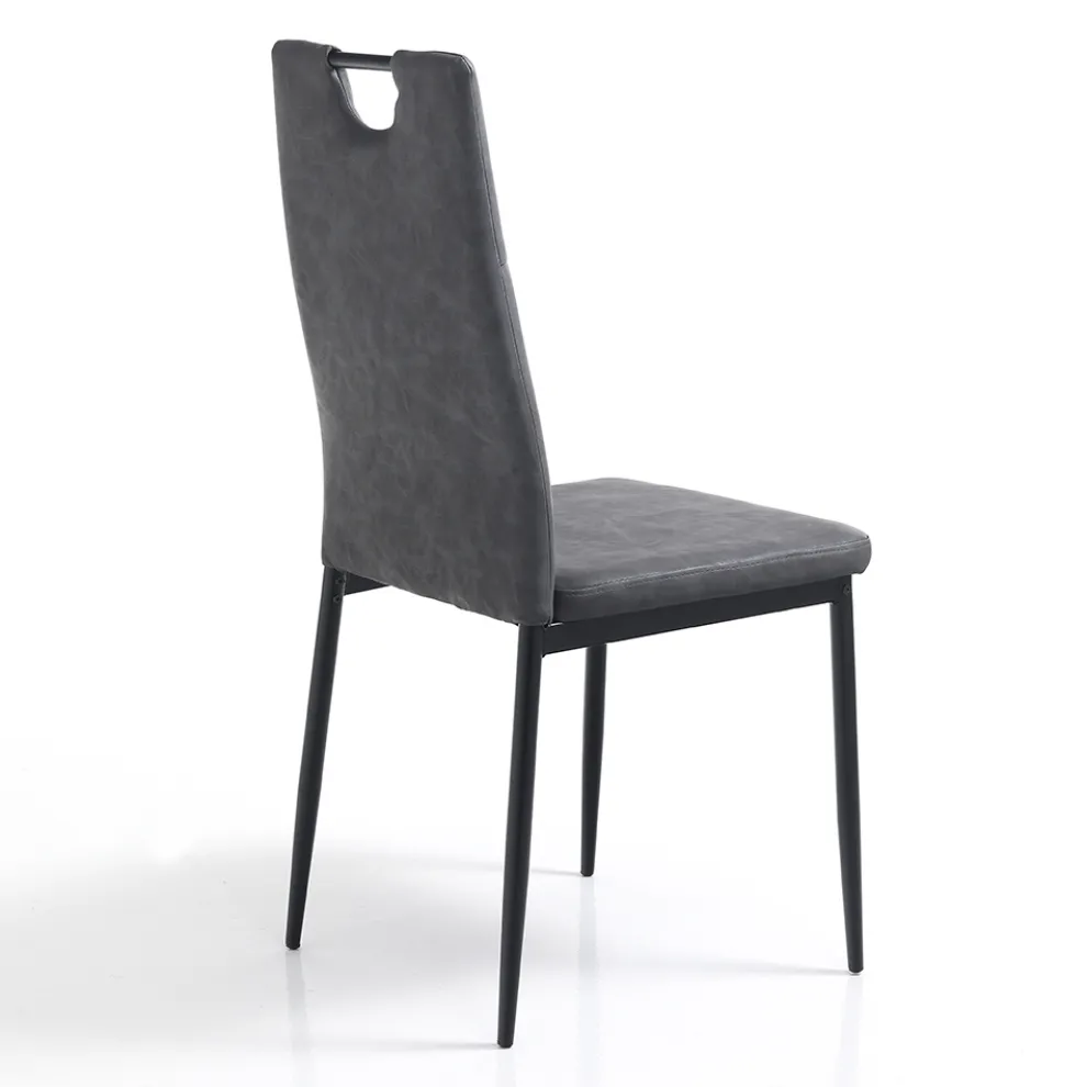 Esszimmerstuhl aus gealtertem Kunstleder 4 Teile - Cassandra