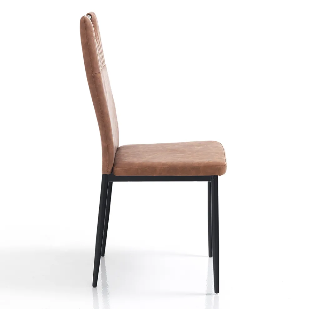 Esszimmerstuhl aus gealtertem Kunstleder 4 Teile - Cassandra