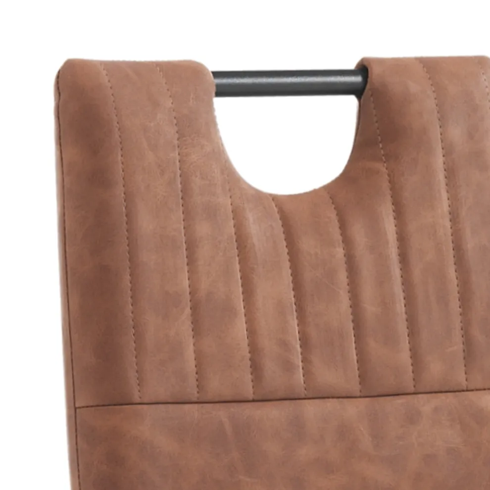 Esszimmerstuhl aus gealtertem Kunstleder 4 Teile - Cassandra