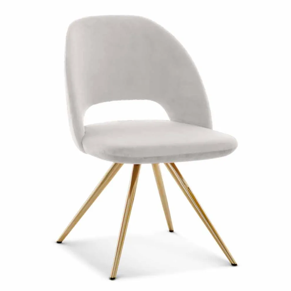 Esszimmerstuhl aus Stoff mit goldenen Beinen Made in Italy - Marchesi