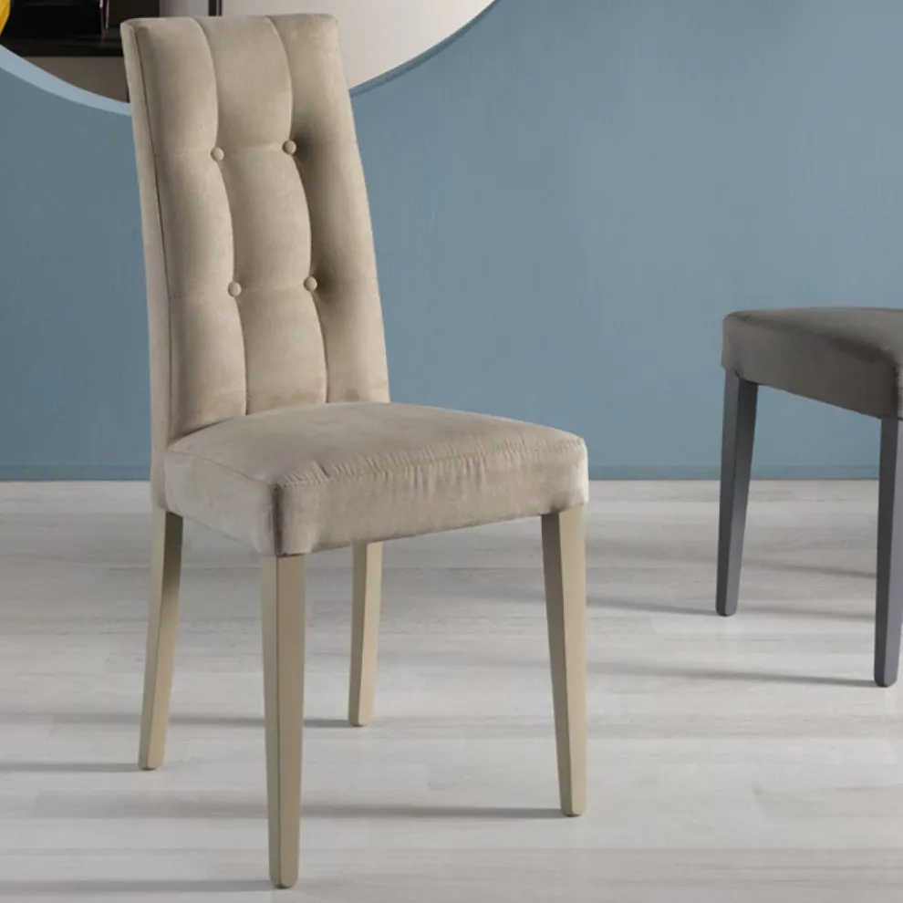 Esszimmerstuhl aus Alcantara-Stoff Made in Italy 2 Stück - Giustina