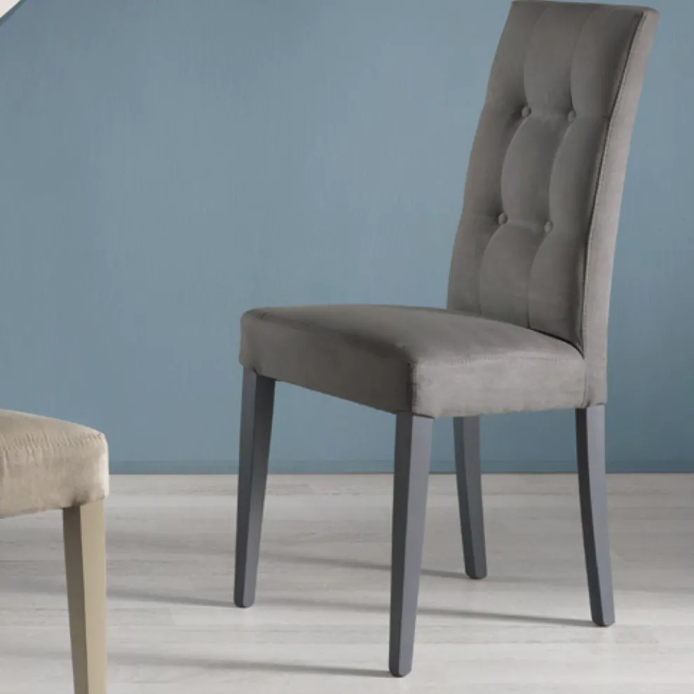 Esszimmerstuhl aus Alcantara-Stoff Made in Italy 2 Stück - Giustina