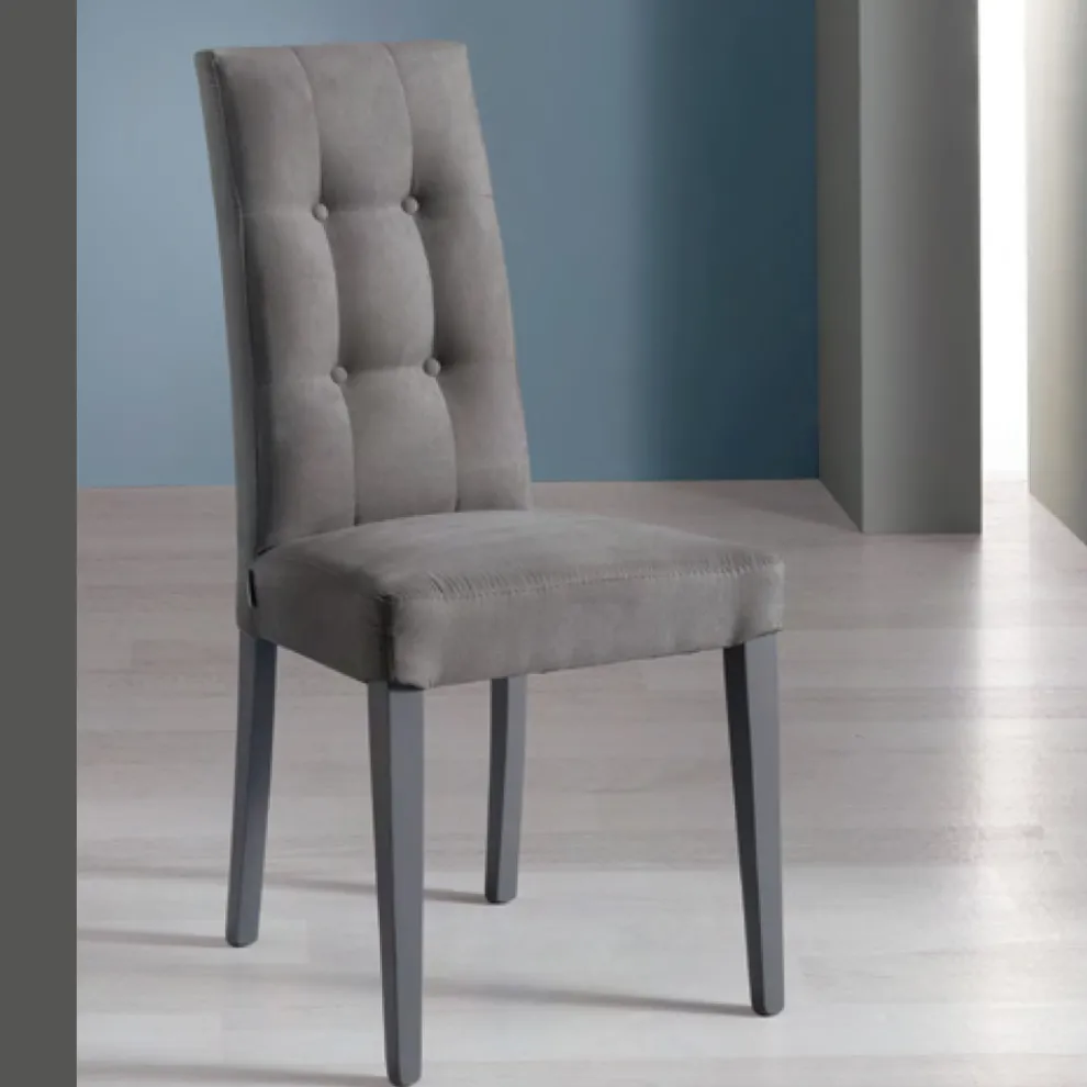 Esszimmerstuhl aus Alcantara-Stoff Made in Italy 2 Stück - Giustina