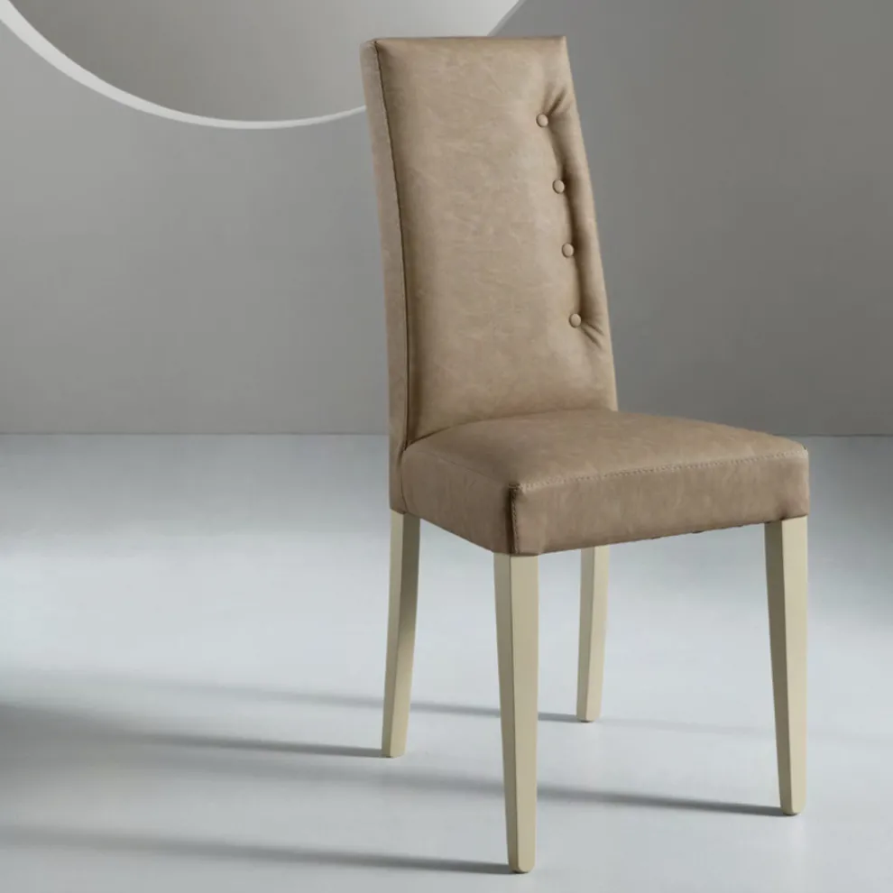 Esszimmerstuhl aus Ökoleder Nuvolata Made in Italy 2 Stück - Marta