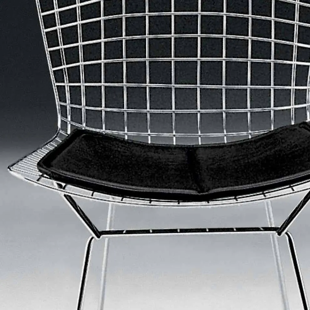 Esszimmerstuhl aus verchromtem Stahl und Leder Made in Italy - Beniamino