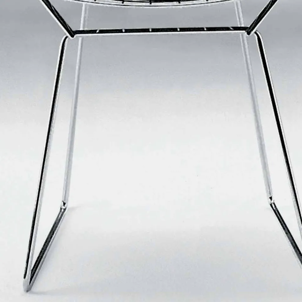 Esszimmerstuhl aus verchromtem Stahl und Leder Made in Italy - Beniamino