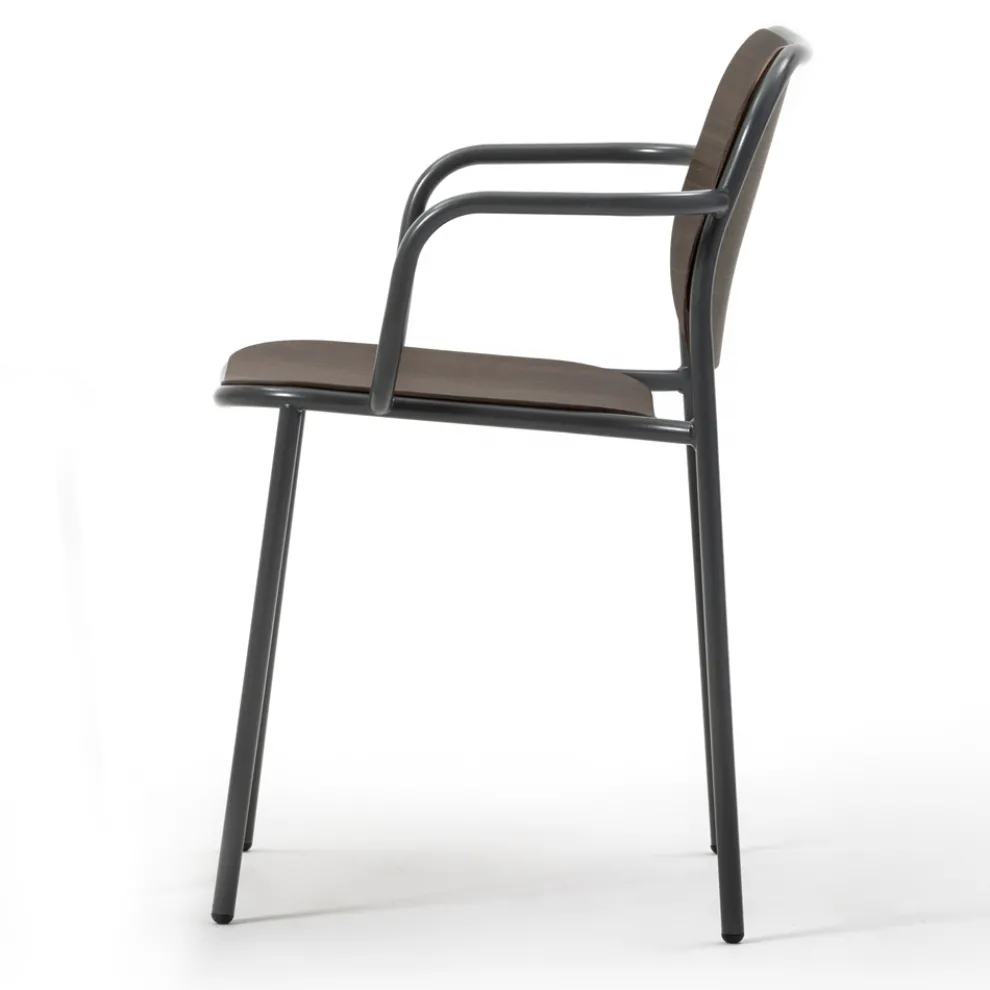 Esszimmerstuhl aus Holz und Metall Made in Italy 2 Stück - Saffia