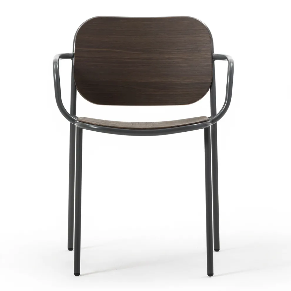 Esszimmerstuhl aus Holz und Metall Made in Italy 2 Stück - Saffia