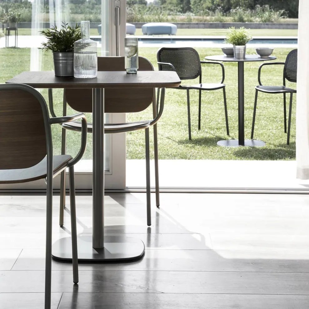 Esszimmerstuhl aus Holz und Metall Made in Italy 2 Stück - Saffia