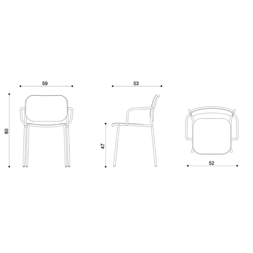 Esszimmerstuhl aus Holz und Metall Made in Italy 2 Stück - Saffia