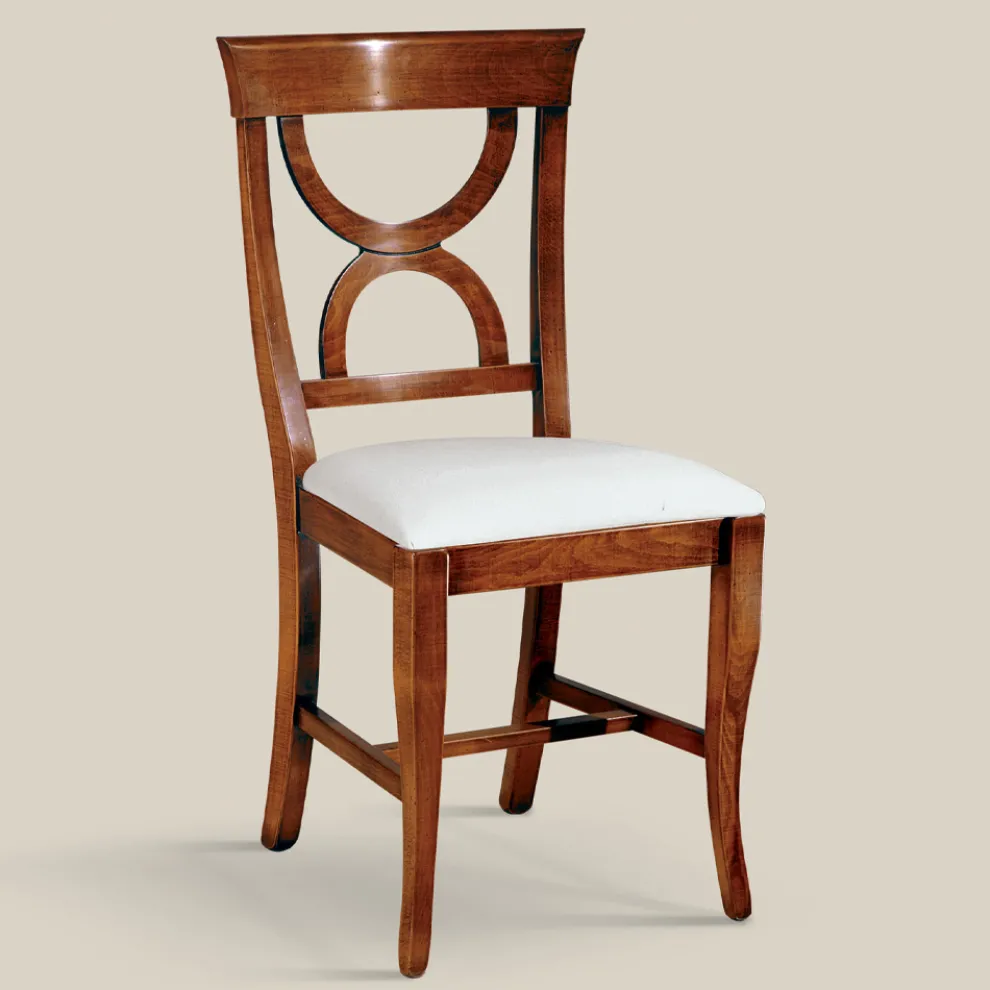 Esszimmerstuhl aus Holz und Stoff im klassischen Stil Made in Italy - Helisa