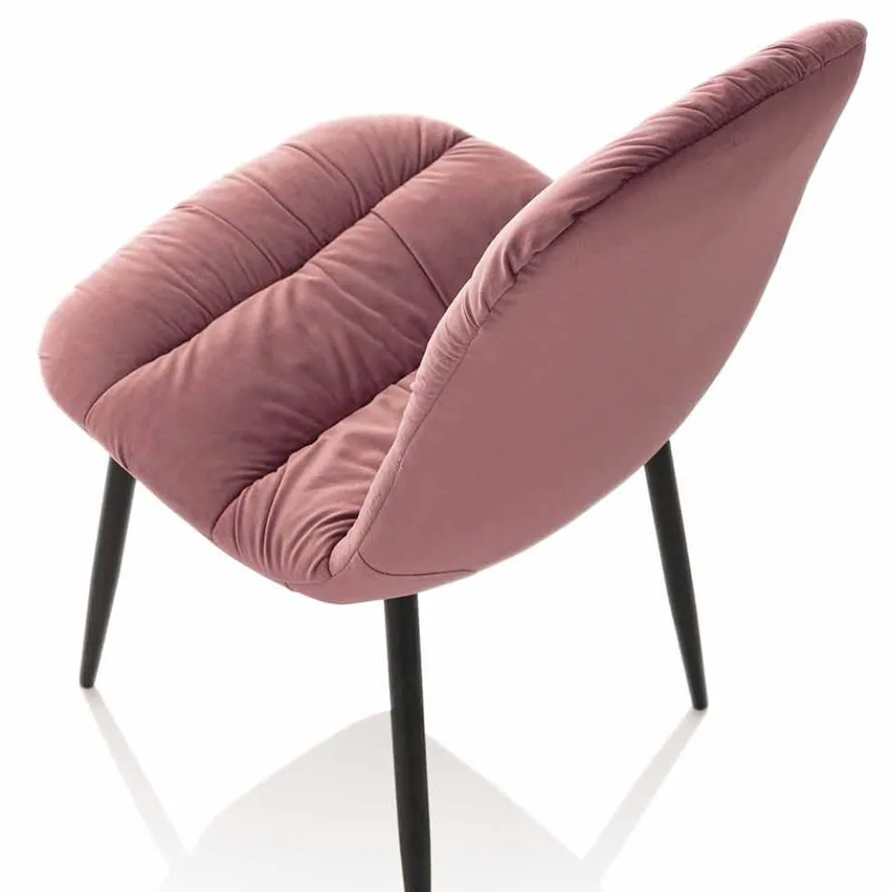 Esszimmerstuhl in Pink, Grau oder Aquamarin Samt, 4 Stück - Ciga