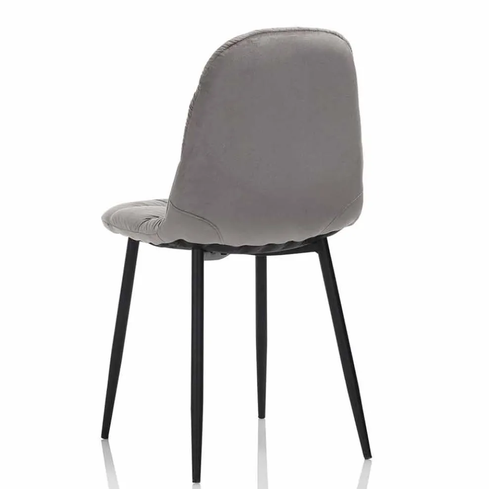 Esszimmerstuhl in Pink, Grau oder Aquamarin Samt, 4 Stück - Ciga