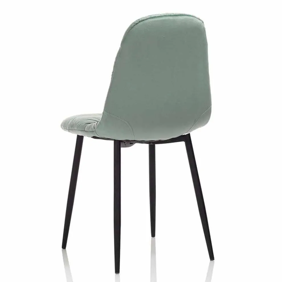 Esszimmerstuhl in Pink, Grau oder Aquamarin Samt, 4 Stück - Ciga