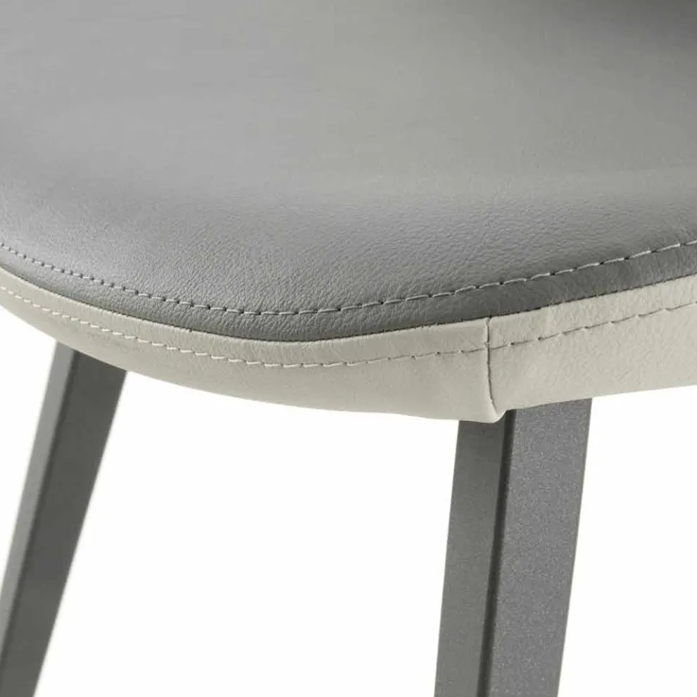 Esszimmerstuhl mit Ecoleather Sitz Made in Italy, 2 Stück - Nobelio