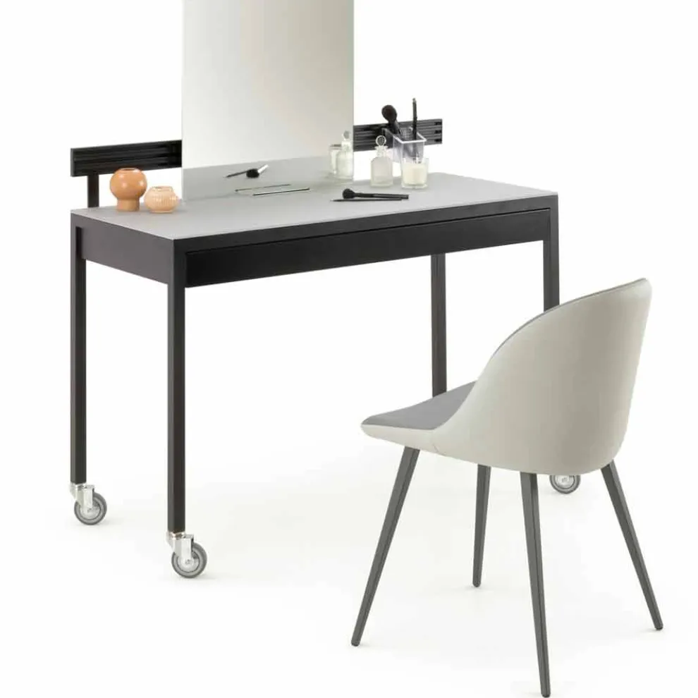 Esszimmerstuhl mit Ecoleather Sitz Made in Italy, 2 Stück - Nobelio