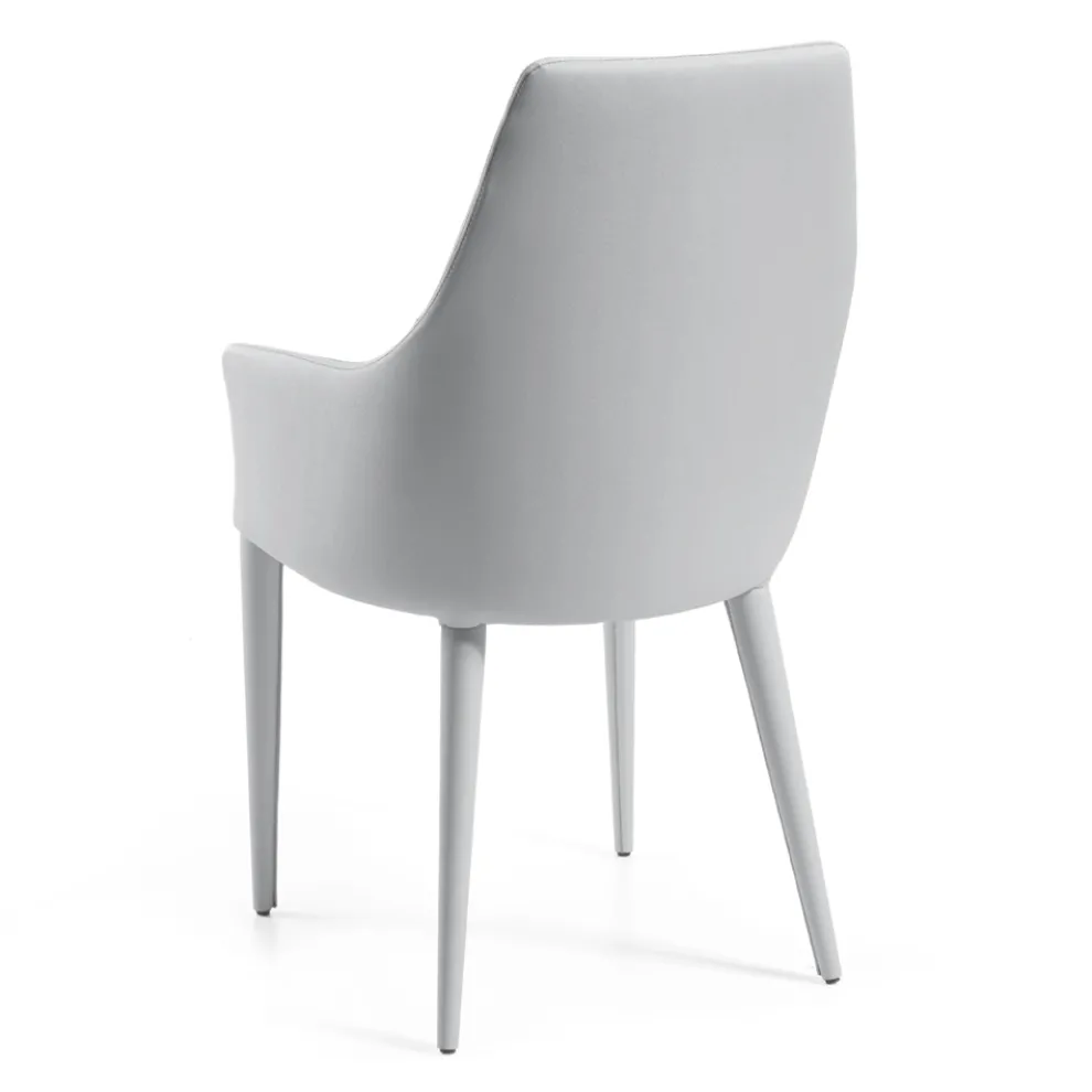 Esszimmerstuhl mit Armlehnen, gepolstert mit Stoff „Made in Italy“ – Teddybär