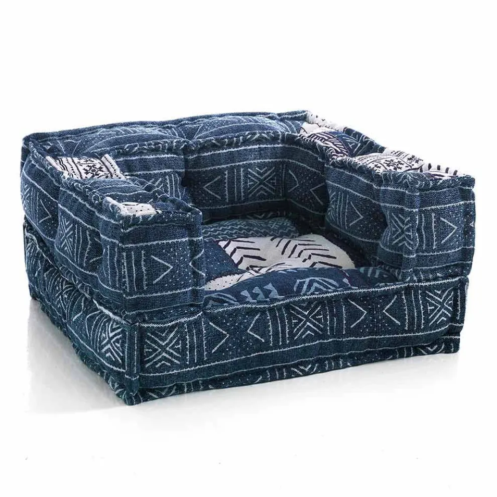 Ethnic Lounge Armchair aus Patchwork - Stoff oder Samtfaser