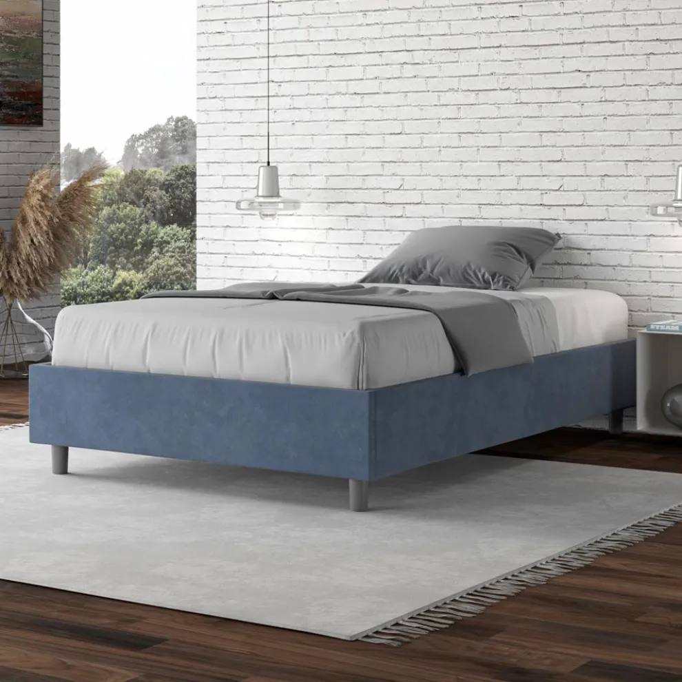Doppelbett 140x200 cm, Bezug aus Mikrofaser, Made in Italy - Atleta
